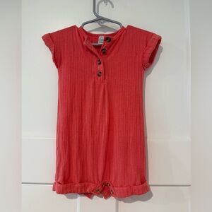 Lou Lou and Company Coral button romper